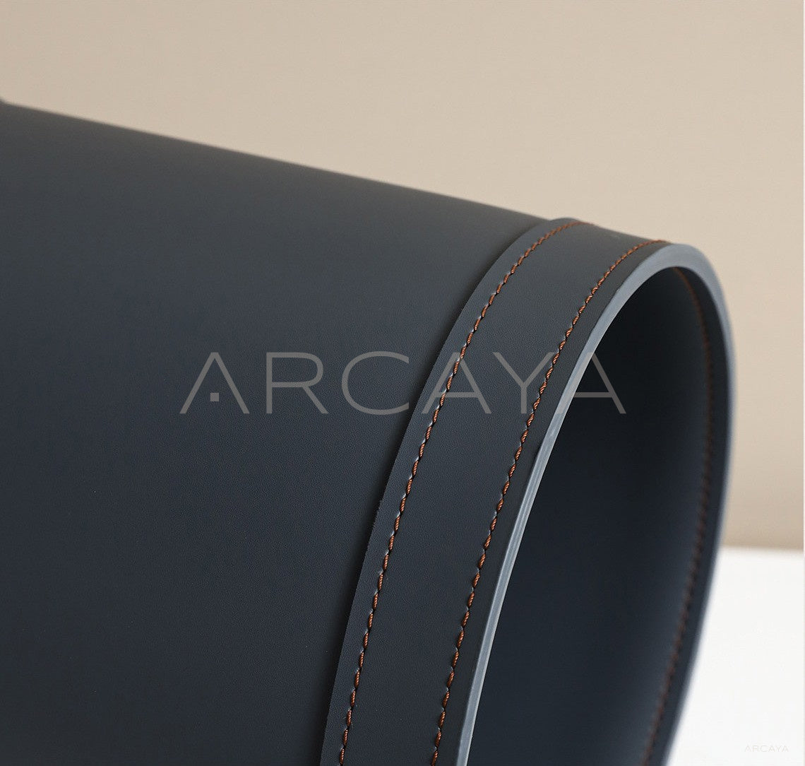 Leather Storage Bucket Laundry Bin - scene