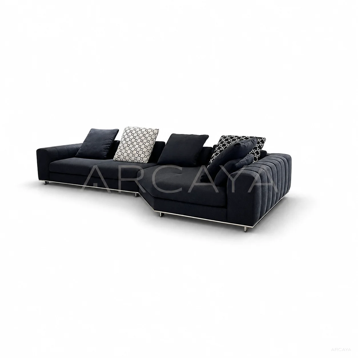 Petra Manor Straight Sofa - product view with realistic grounded contact shadow