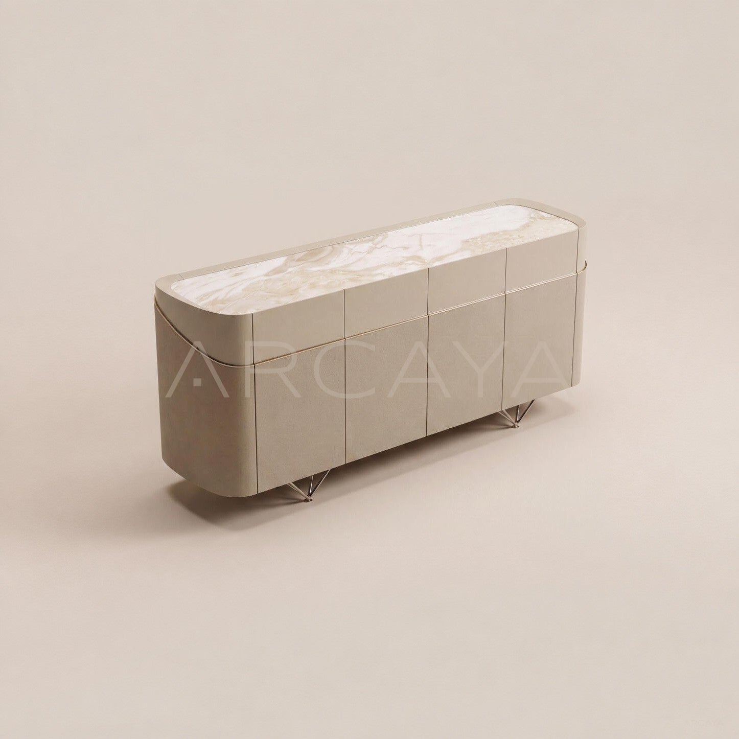 Italian Curved Stone Sideboard