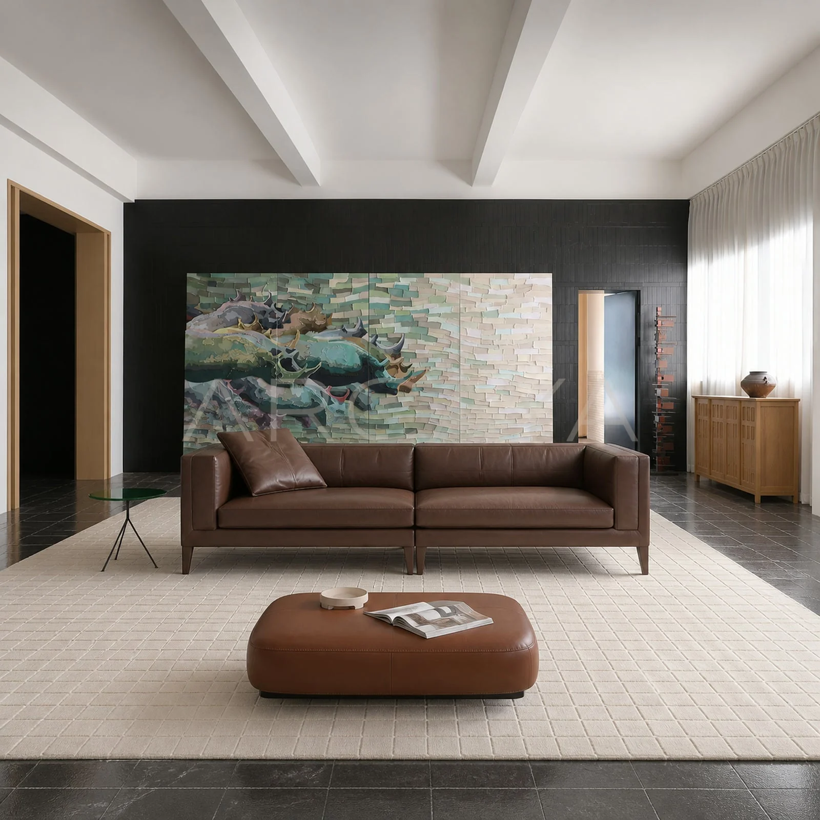 Elara Garden Straight Sofa - front view 01