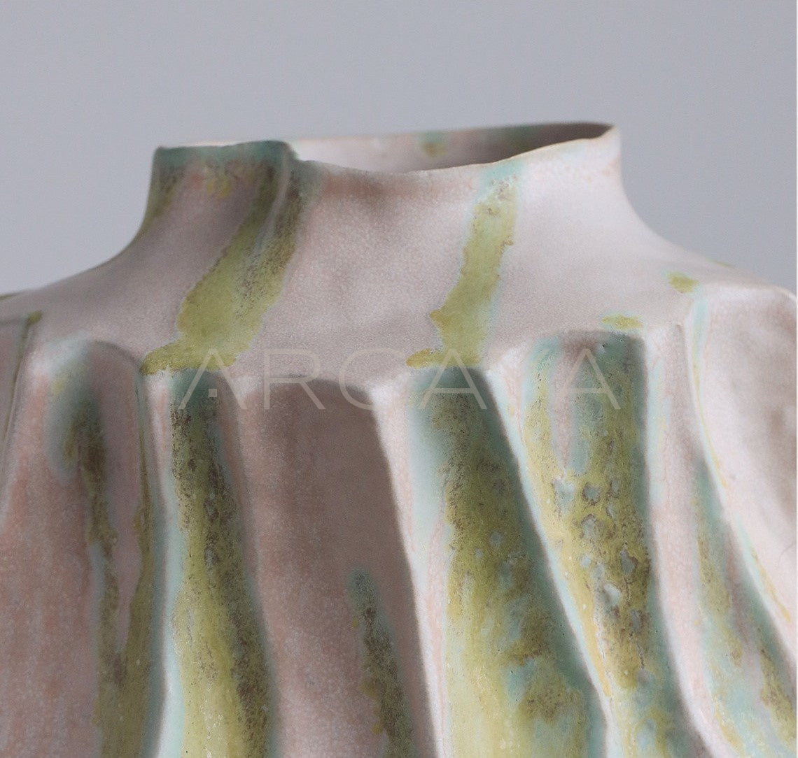 Handmade Pleated Ceramic Vase - scene