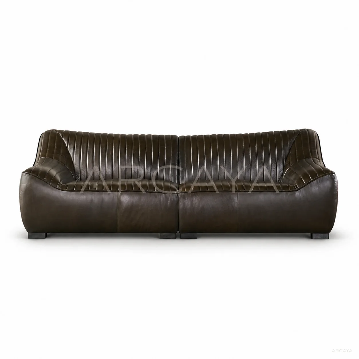 Isla Ivory Straight Sofa - product view with realistic grounded contact shadow