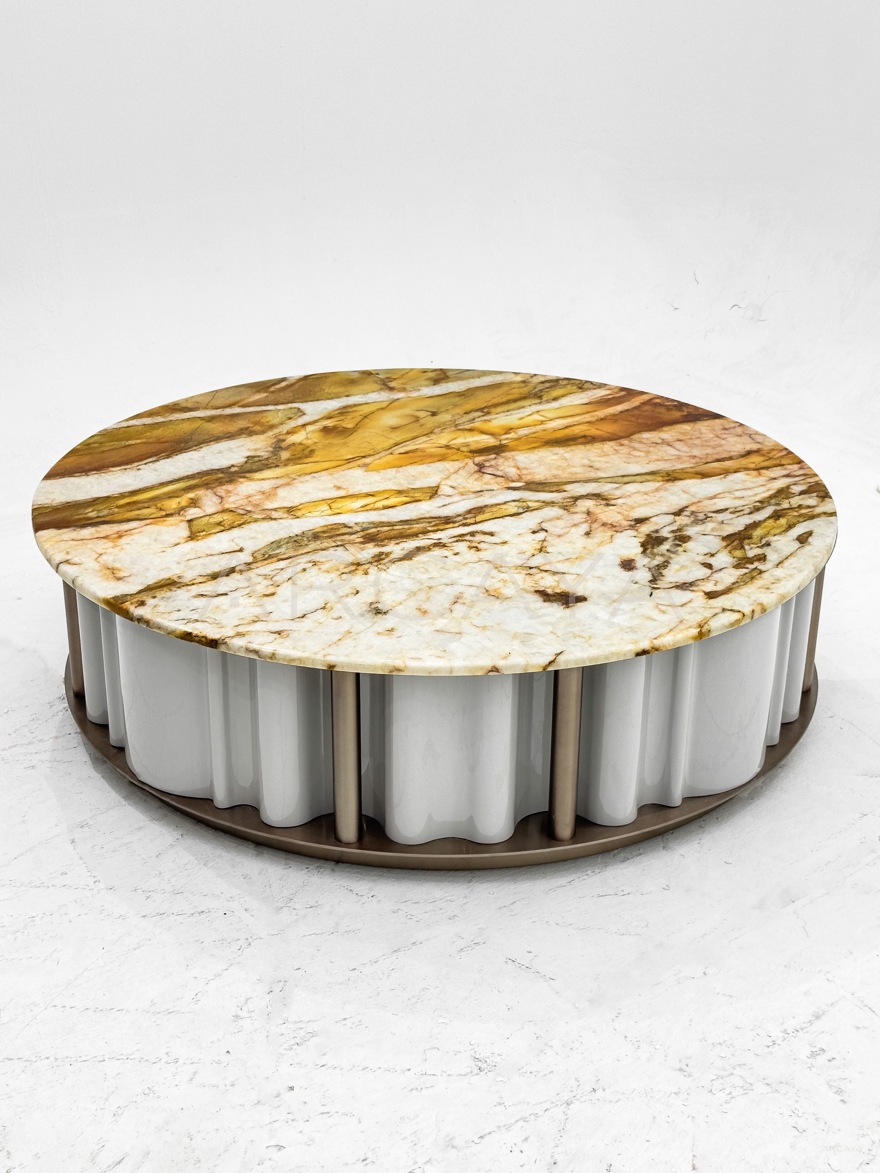 Gold Vein Stone Coffee Table - scene