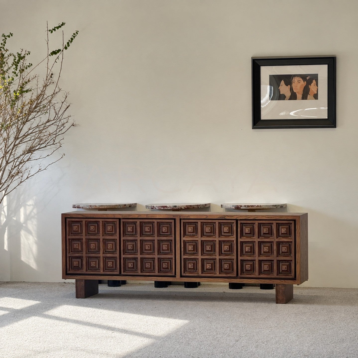 Vintage Sideboard Wood Cutouts