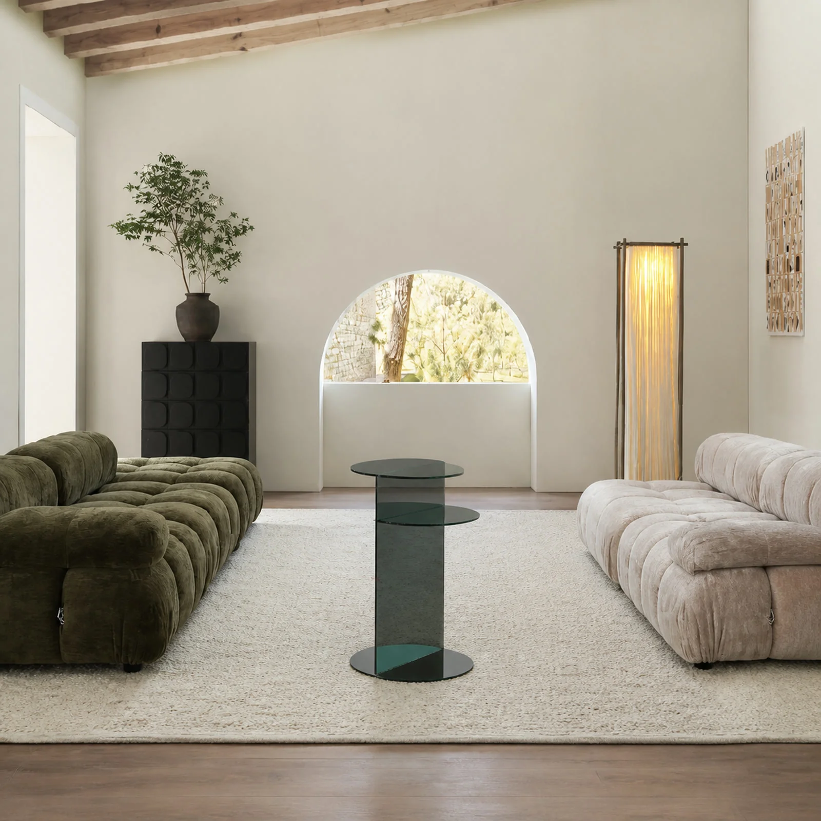 LC341 Side Table in a finished interior.