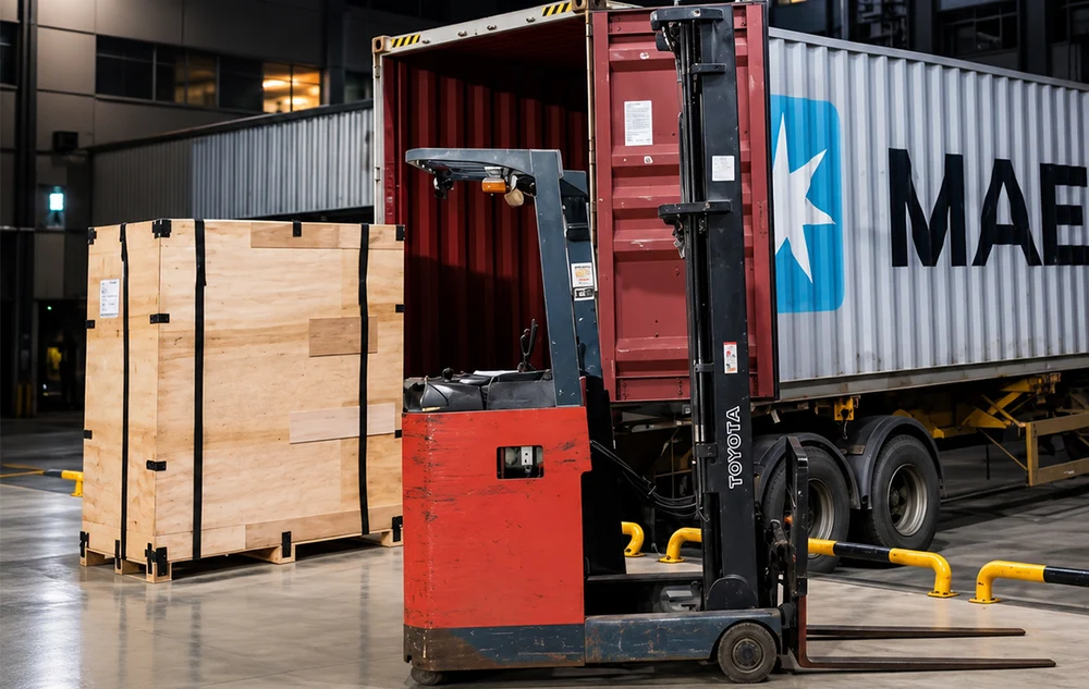 Packed furniture ready for delivery