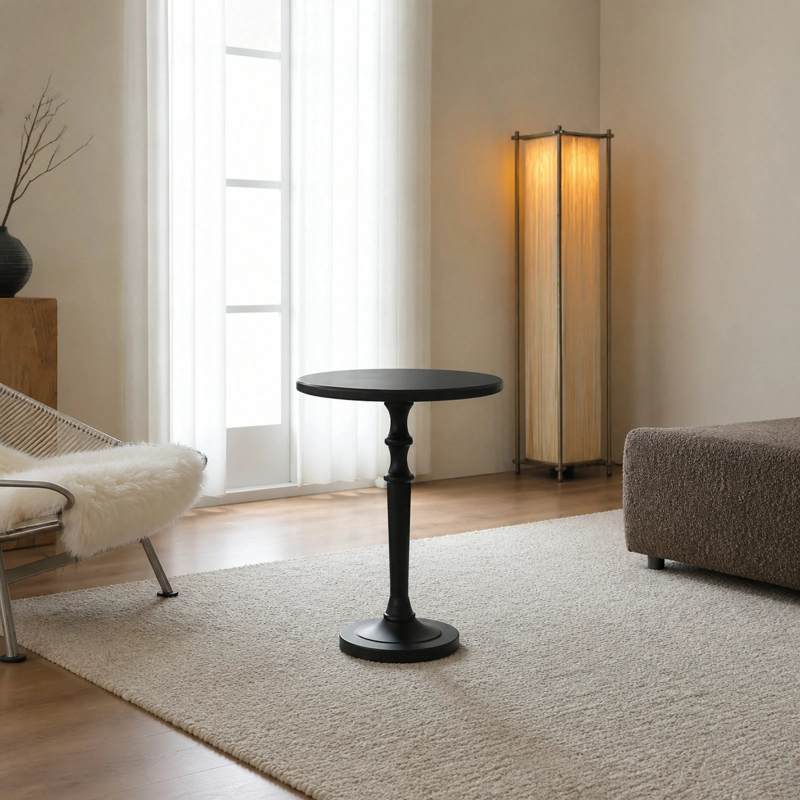 LC722 Side Table in a finished interior.