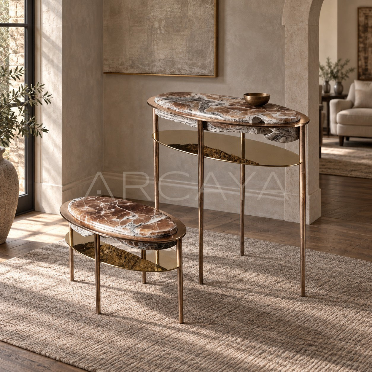 Aston Hand Forged Stone End Table