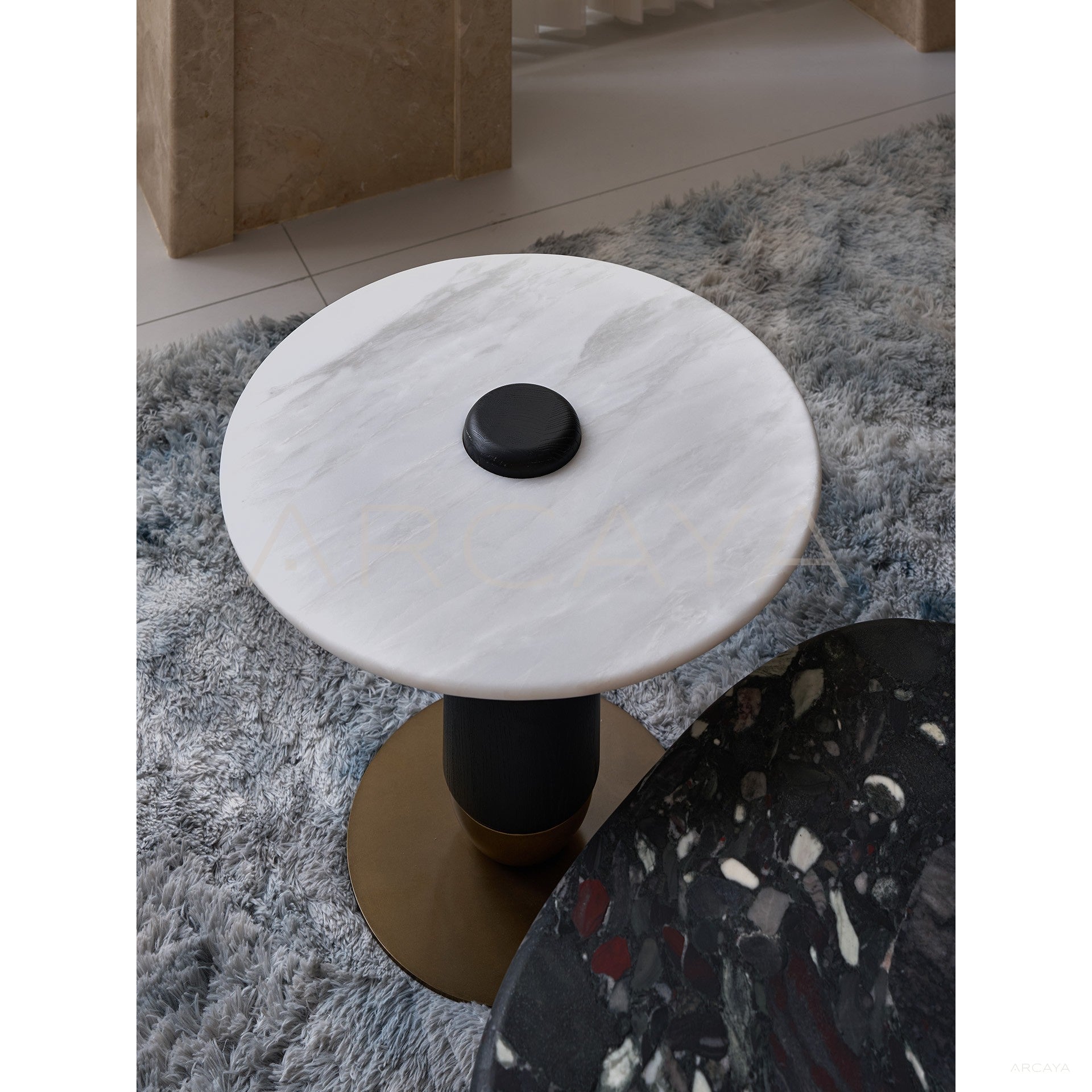 Moonlit Stars River Stone Coffee Table - scene