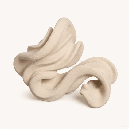 Ivory Flowing Ceramic Sculpture — product view