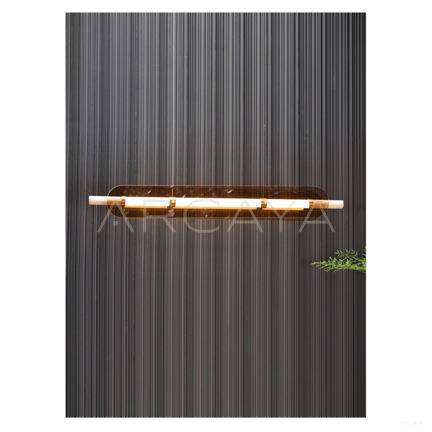 Linear Amber Three Wing Pendant Light 21955