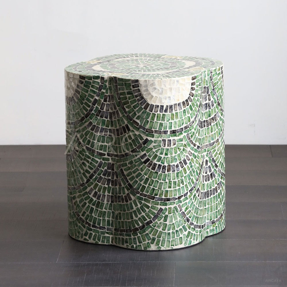 Shell Inlay Side Table Shelf