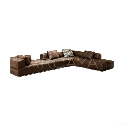 Orla Pearl Straight Sofa - product view on a white background 01