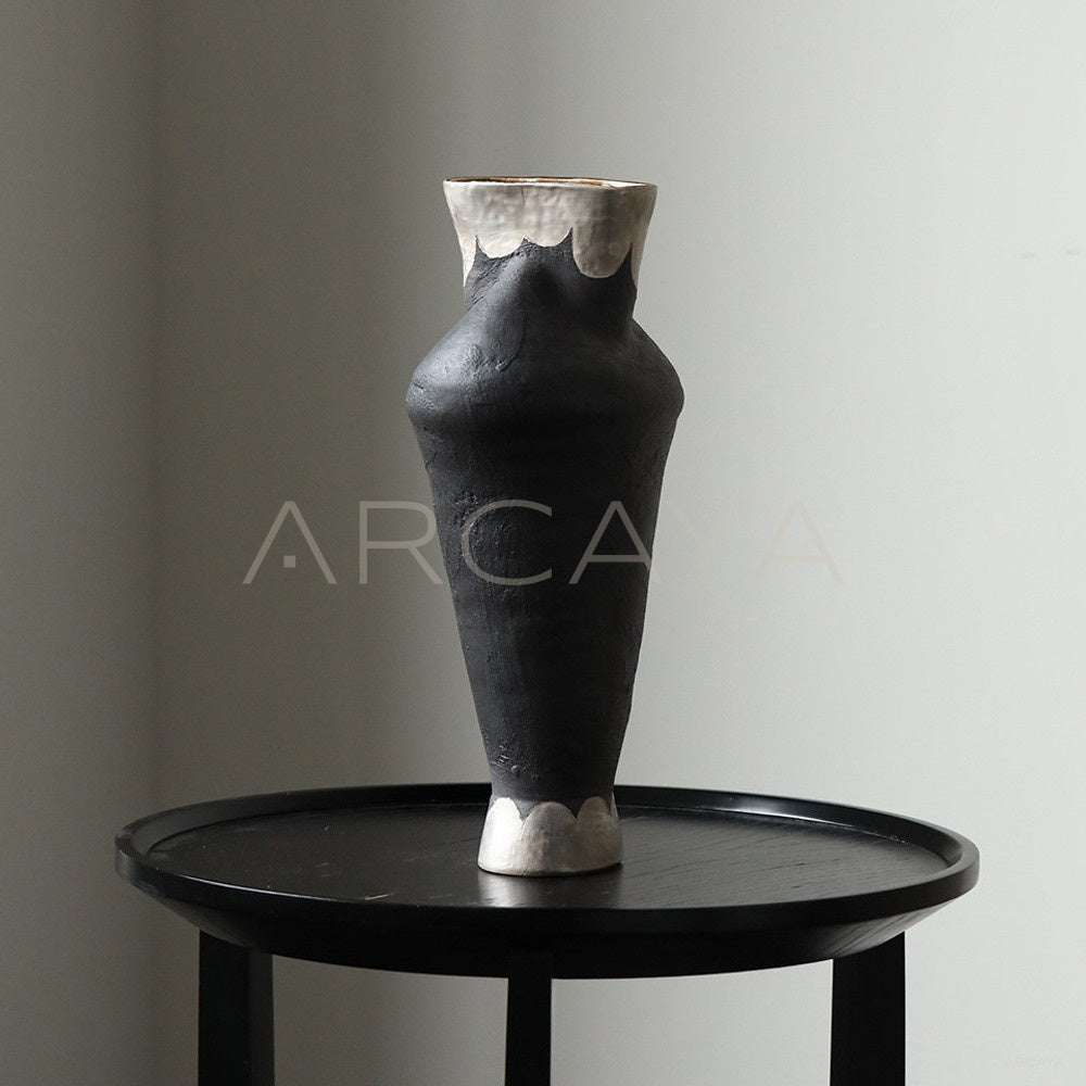 Silver Glaze Hand Thrown Stoneware Vase