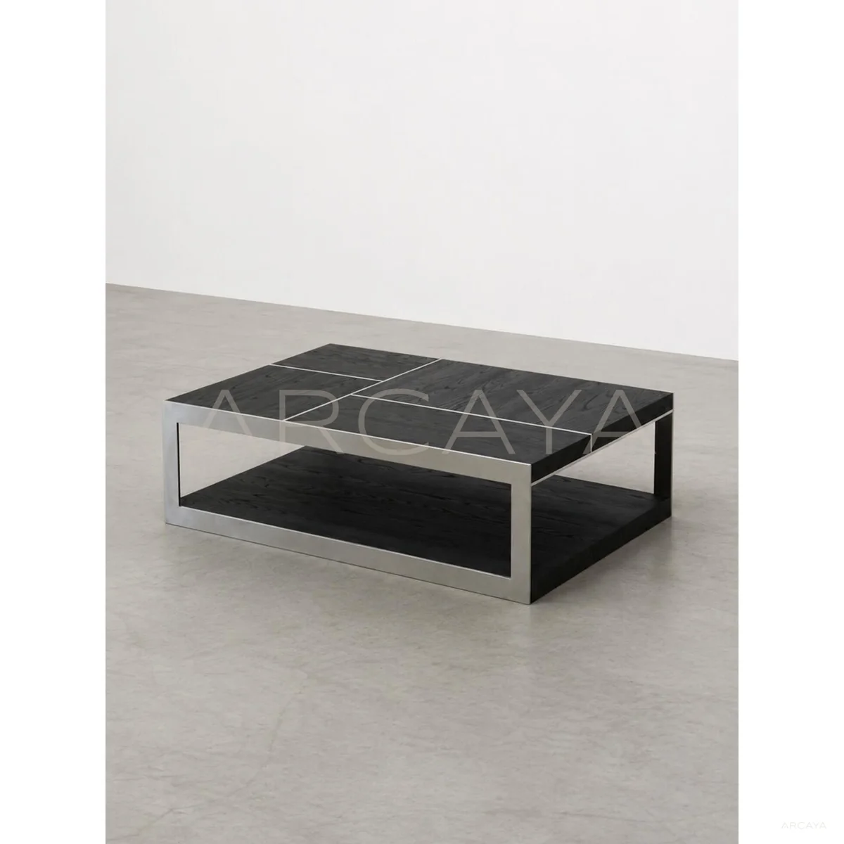 Gauguin Brushed Wood Metal Frame Coffee Table