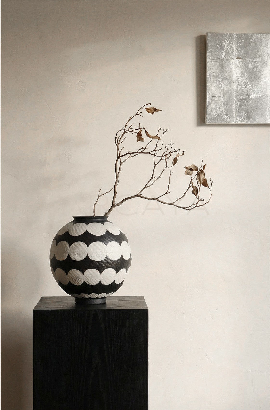 Dadan Hand Painted Large Ceramic Vase - scene