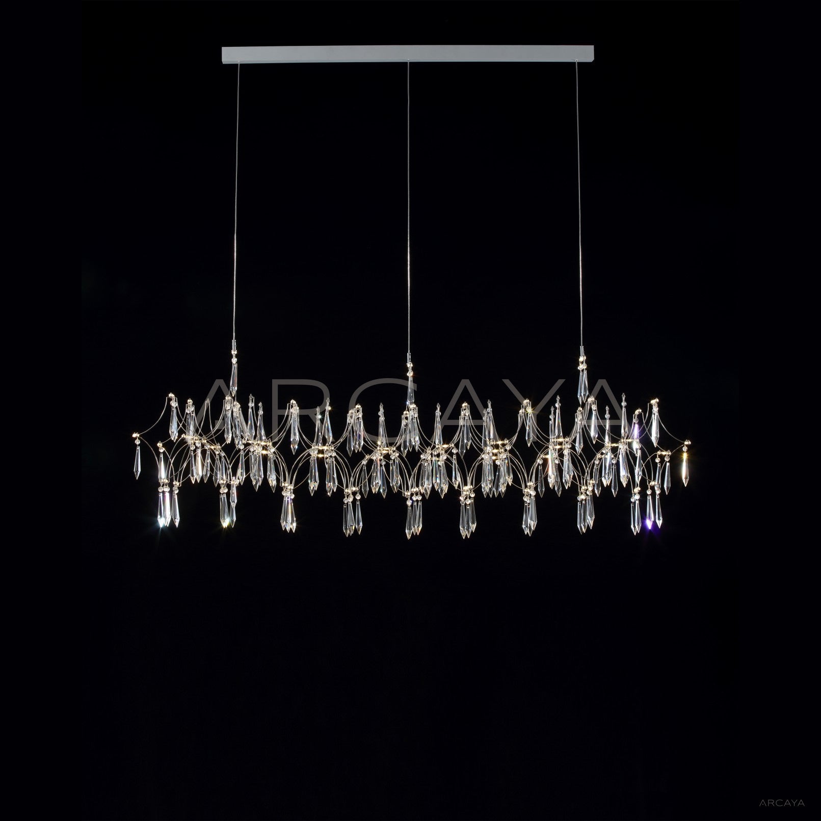 Linear Crystal Chain Web Pendant Light 97244 - scene