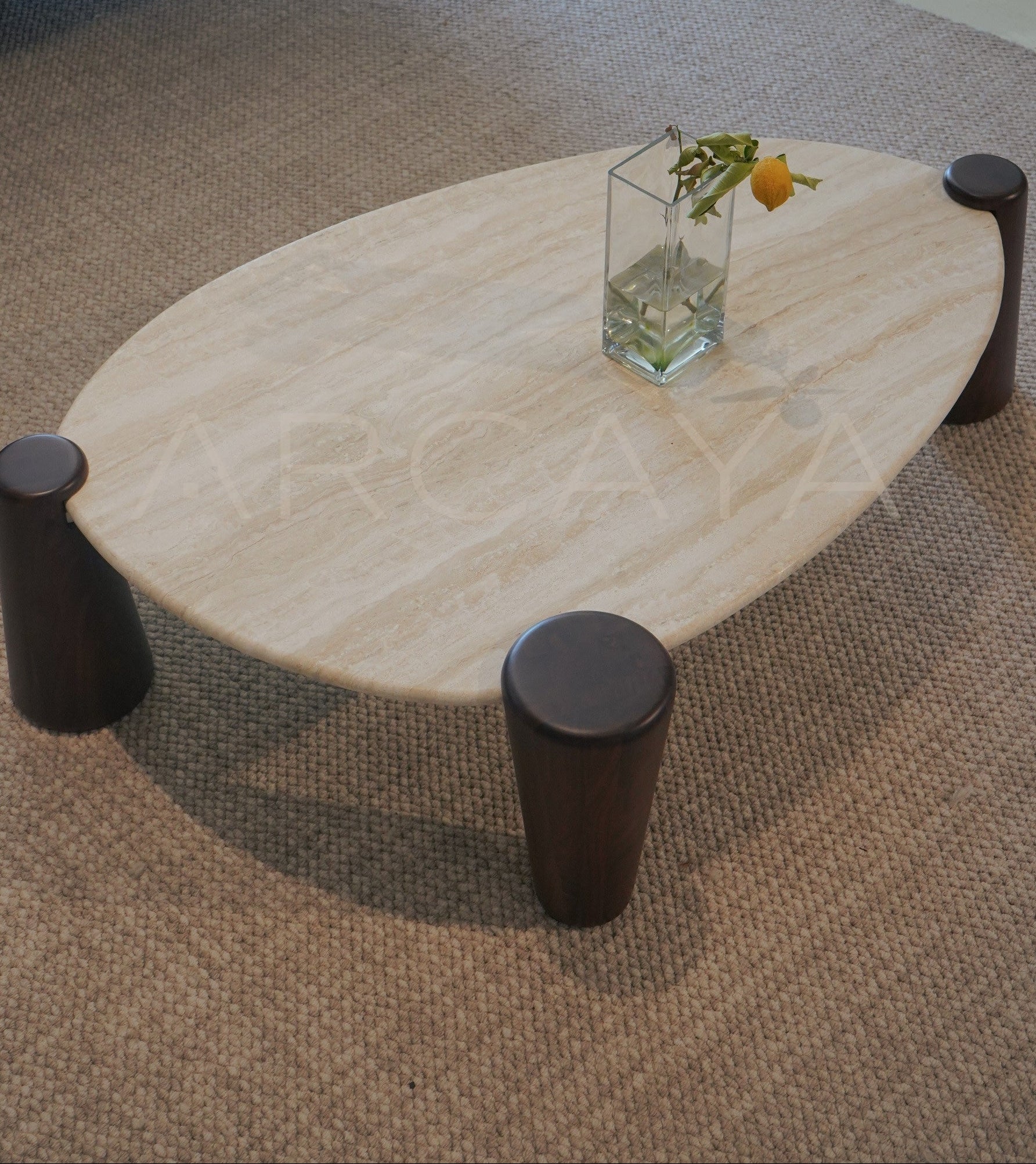 Dio Travertine Island Coffee Table - scene