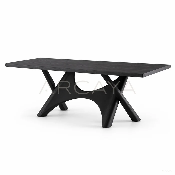 Sable Cedar Dining Table - product view on a white background 01