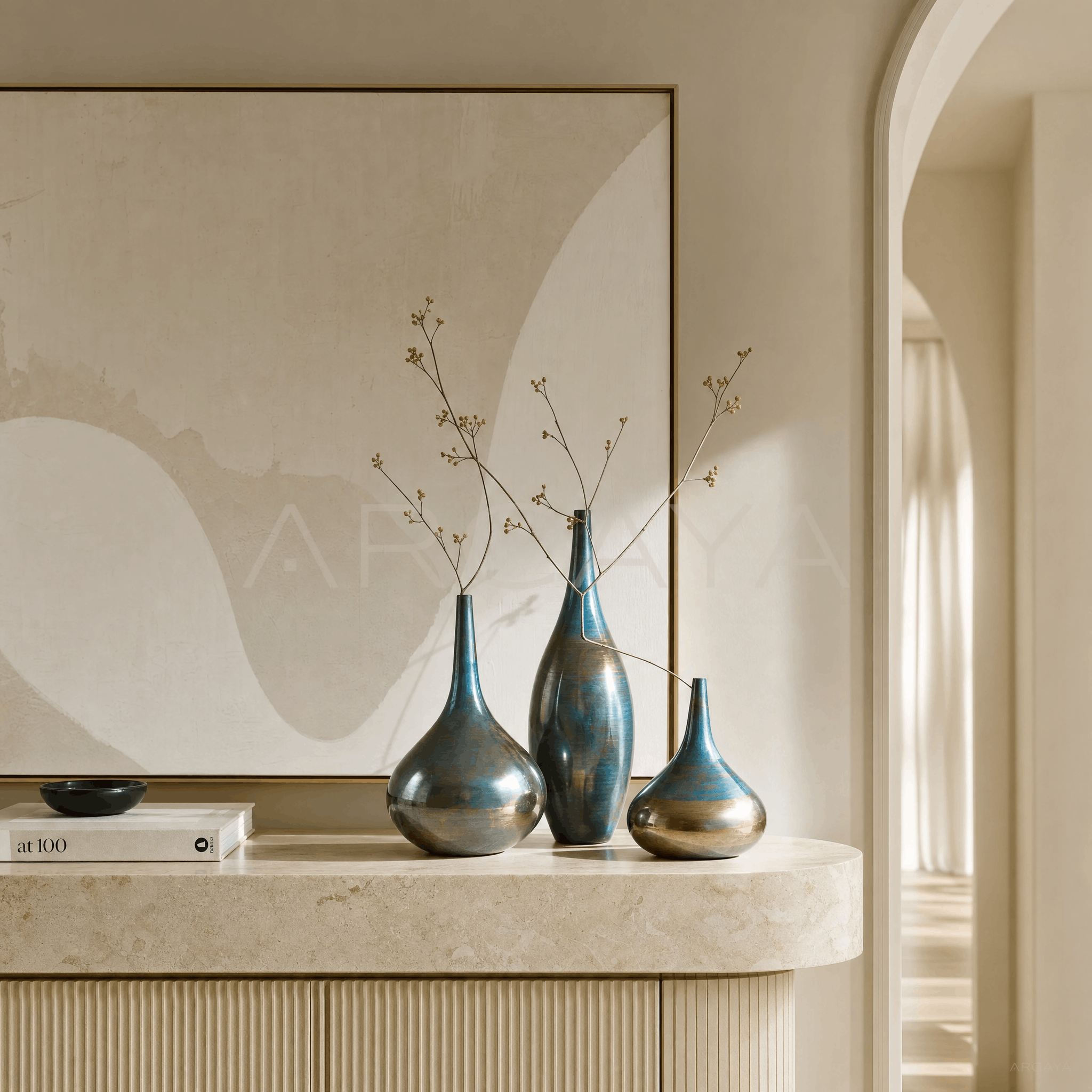 Blue Gold Drop Vase