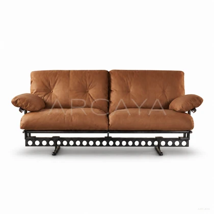 Isla Oak Straight Sofa - product view with realistic grounded contact shadow