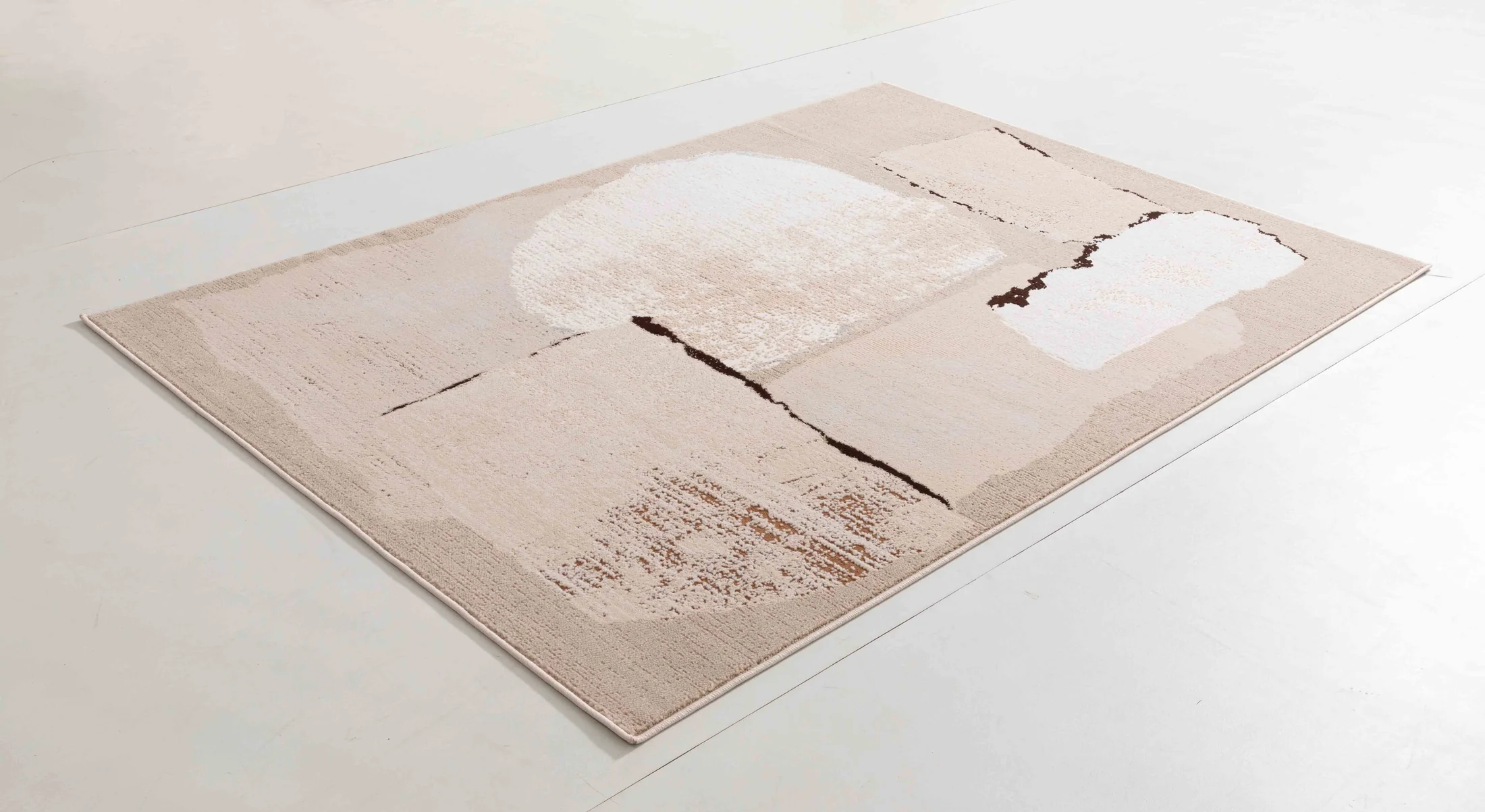 Locke Bloom Area Rug in a finished interior.